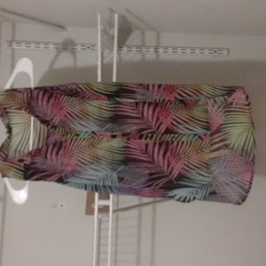 Forever 21 Vibrant Neon Palm Button Down Tank